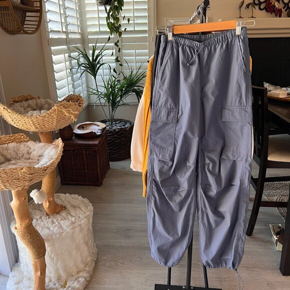 Wild Fable Pants Womens Size XXS Periwinkle Cargo Parachute Elastic Waist Cotton - Picture 16 of 16